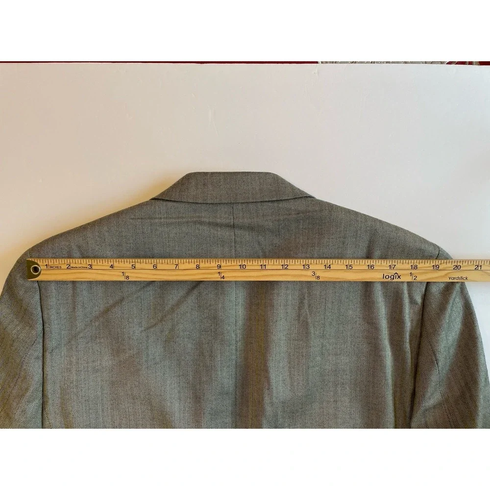 Lauren Ralph Lauren Blazer Men‎ 42L Grey Silk Wool Herringbone Sport Coat